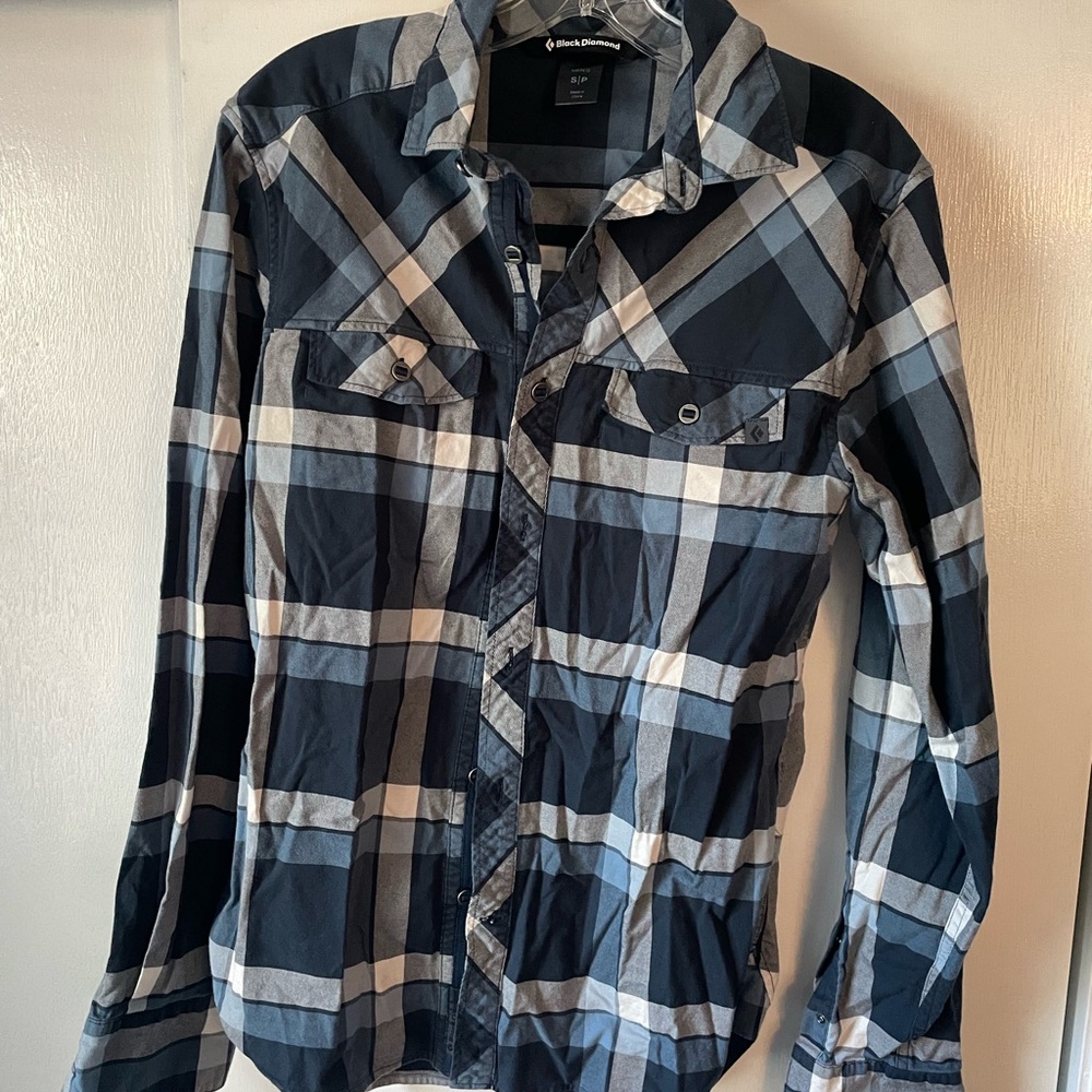 Black Diamond Navy and White Plaid Shirt